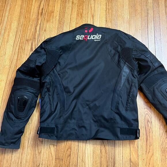 Sequoai Coat Mens Medium Motorcycle Armourded Off Road Motocross Black Padded - Picture 3 of 11